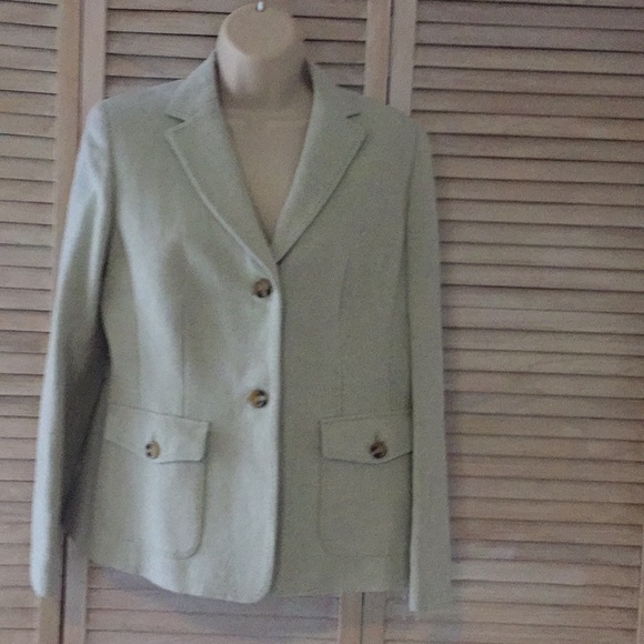 Lands End Green Tweed Jacket 
